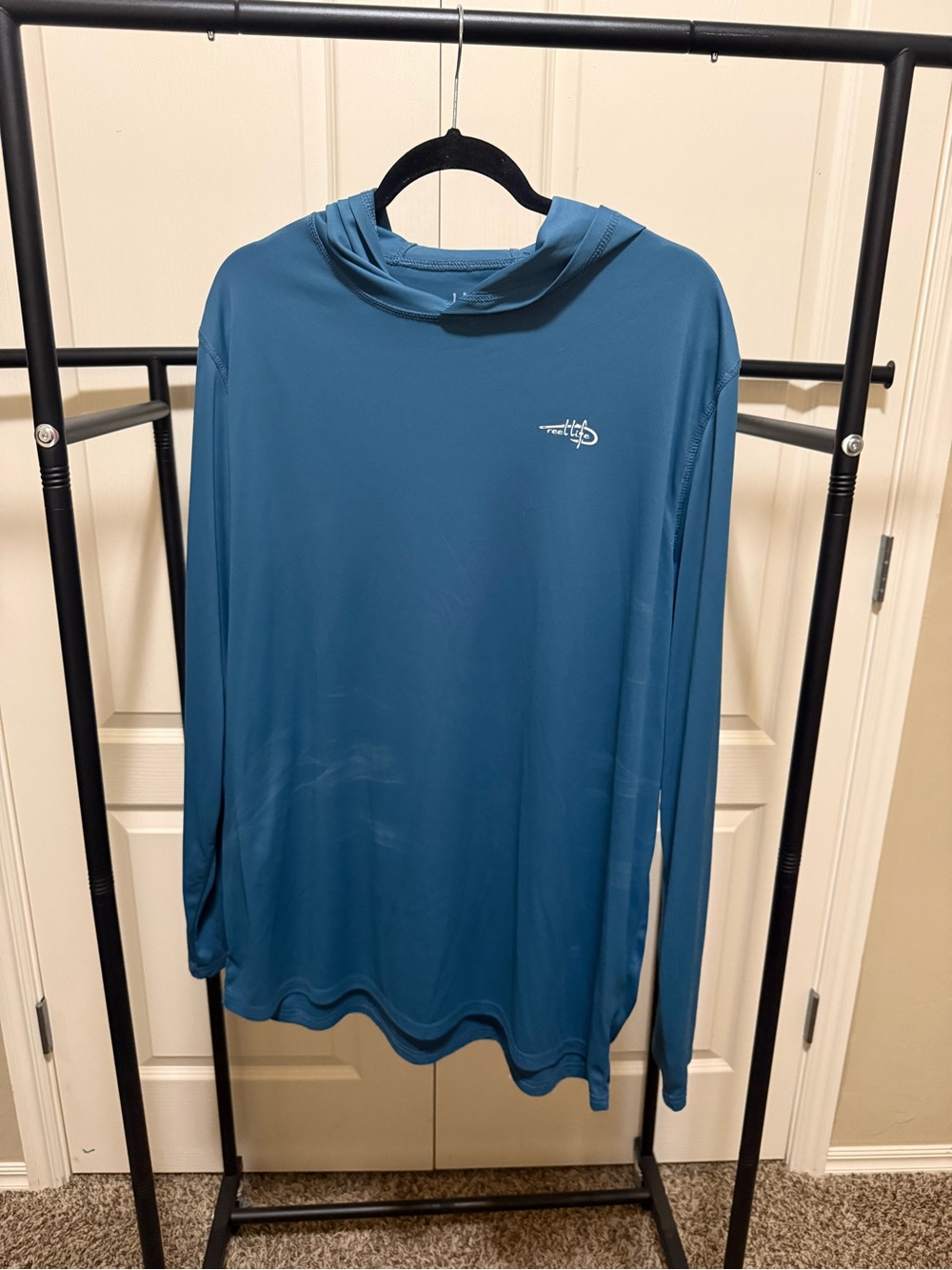 Men's Lightweight Long-Sleeve Hooded Performance Shirt - Teal